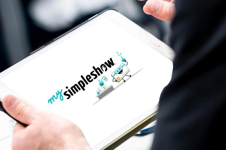 Ein Tablet auf dem MySimpleShow geffnet ist