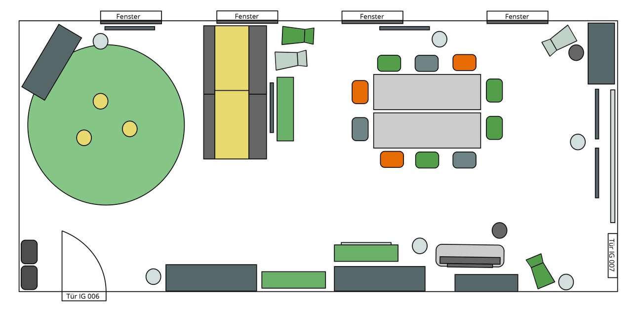 Die Ordnung des MakerSpace Seminarraums (IG 006)