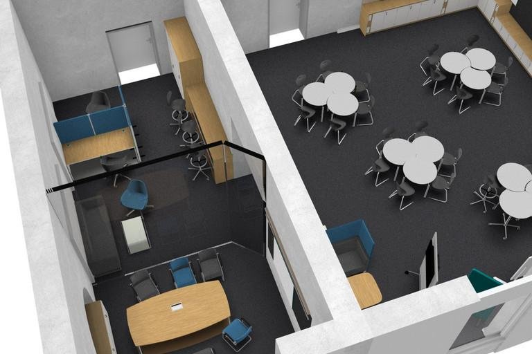 Aufbau Klassenzimmer von oben 